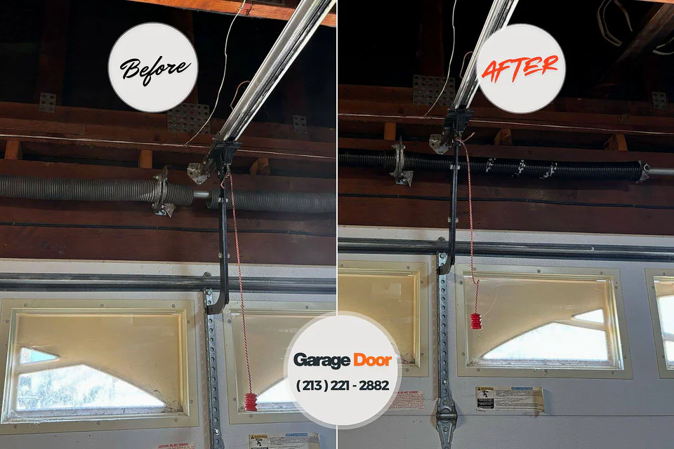 Before and after: garage door repair Melrose, MA